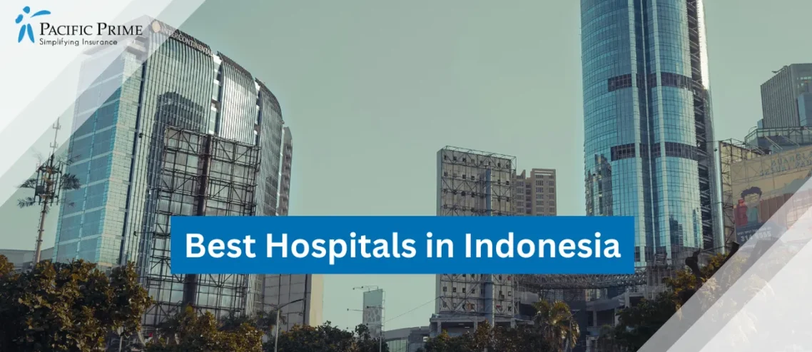 Image of Cars Parked In A Lot Near High-rise Buildings During Daytime In Jakarta, Indonesia with text overlay of "Best Hospitals in Indonesia"