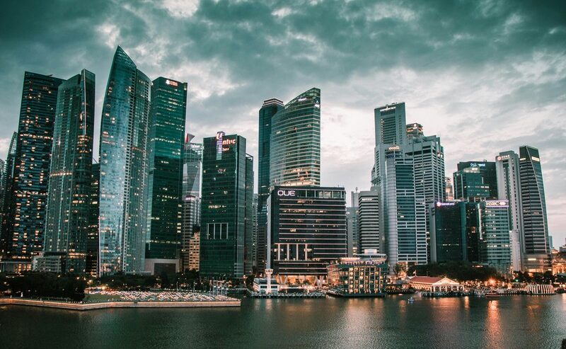 Marina Bay, Singapore Skyscrapers By Water