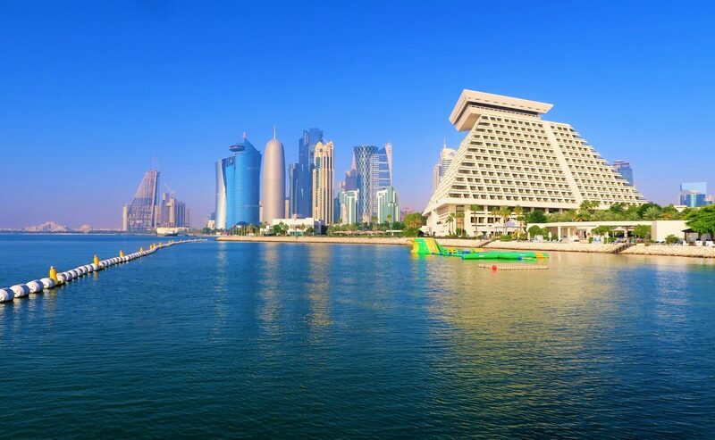 Waterfront White Building In Doha, Qatar